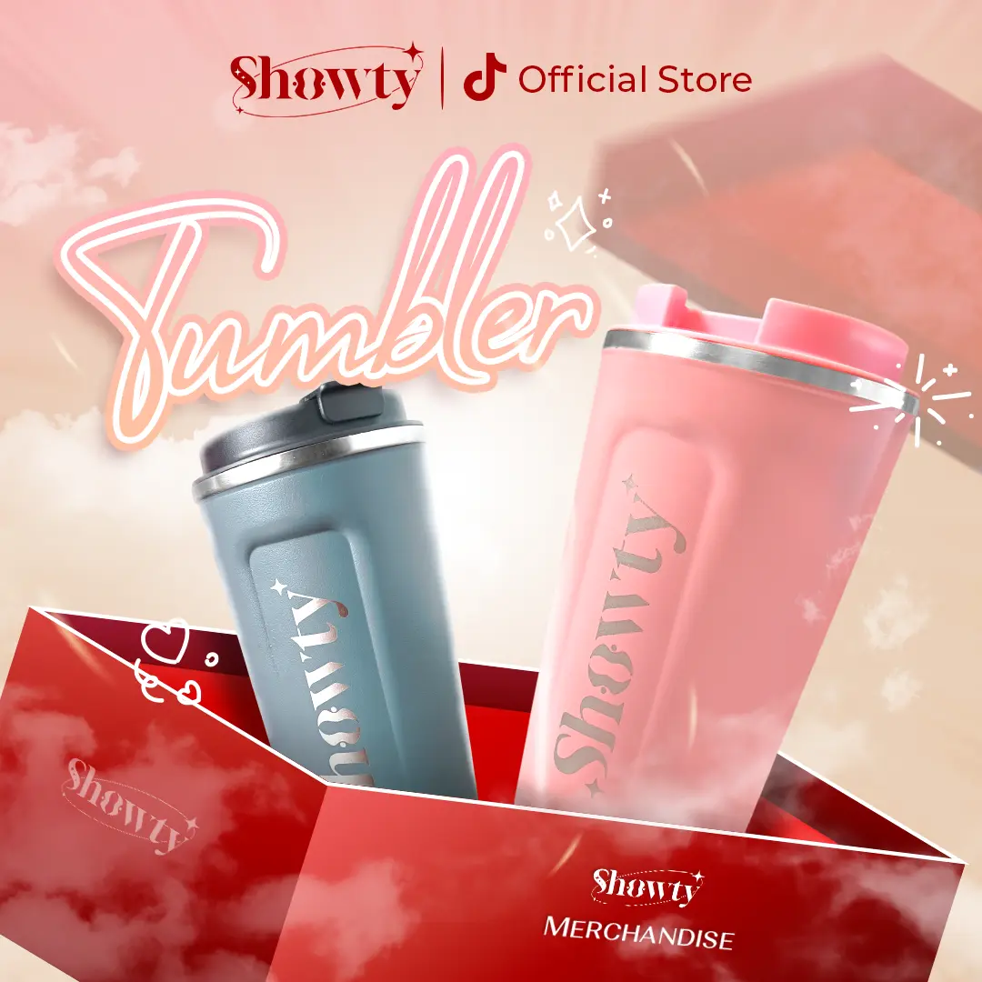 Showty Tumbler Exclusive Merchandise Tahan Air Panas dan Dingin
