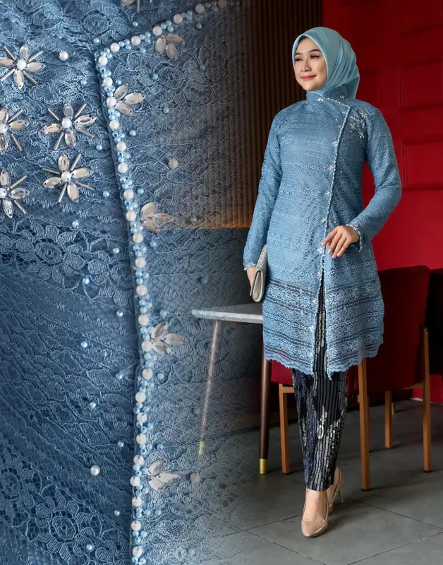 ZONA - SET KEBAYA TUNIK BROKAT PAYET JANGGAN BAJU SERAGAM KONDANGAN PESTA PERNIKAHAN KEBAYA MODERN ELEGAN MEWAH 2024 0