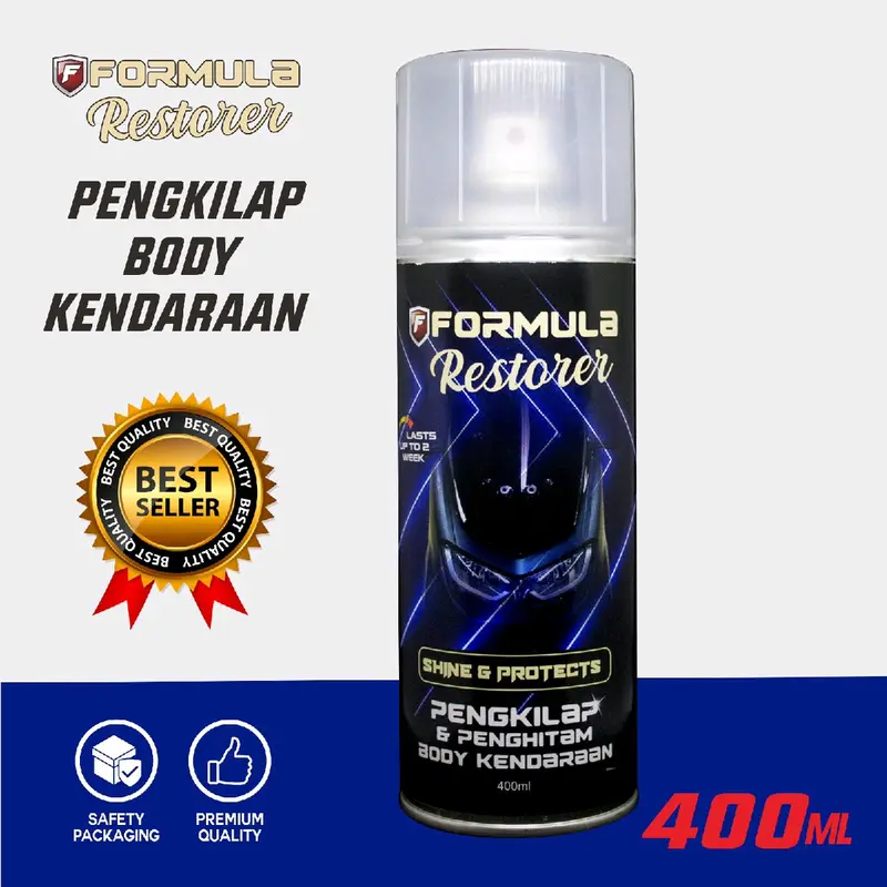 Formula Restorer Pengkilap & Penghitam Body Motor - Perlindungan & Kilap Tahan Lama dengan Silicone Premium & Efeek Hydrophobic - Baret Kendaraan 6