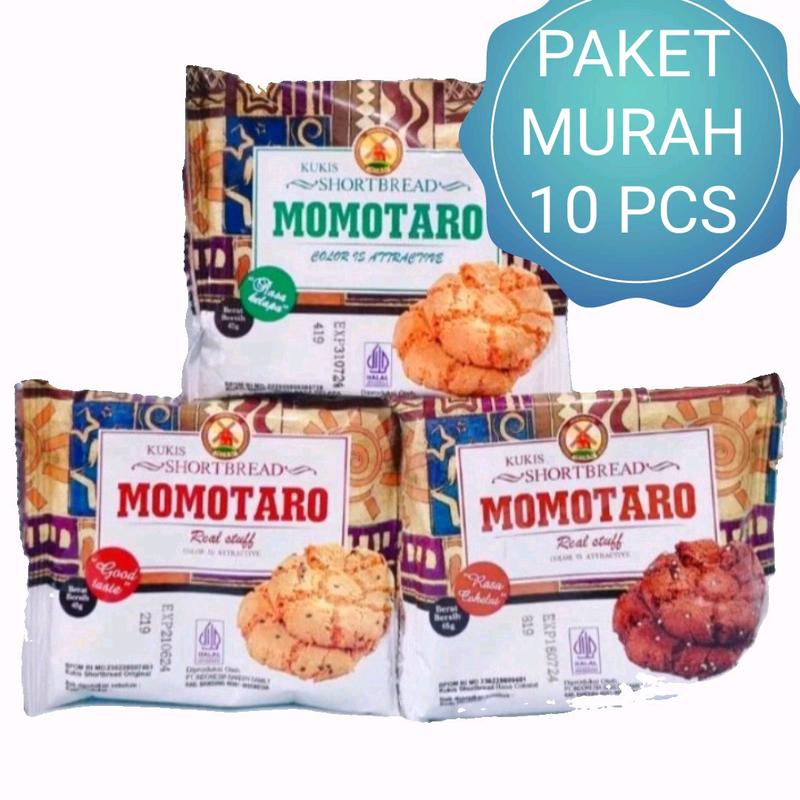 PAKET 10 pcs MOMOTARO kue cookies shortbread  Food  Biskuit Coklat Camilan Makanan Kelapa Snack Cemilan 0