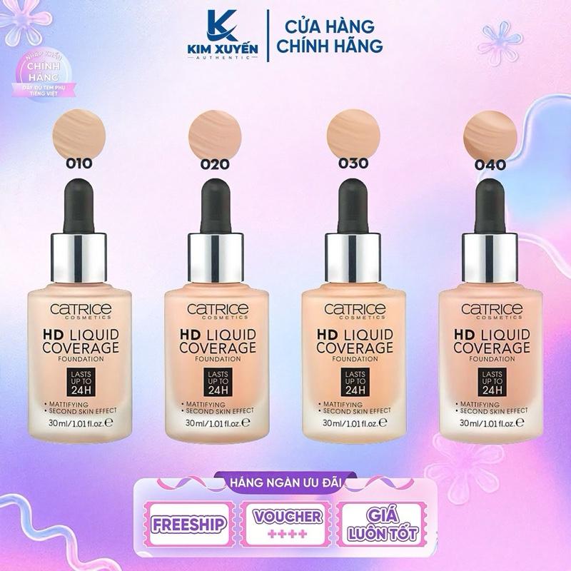 Kem nền CATRICE COSMETICS HD Liquid Coverage 24H 30ML - 010/020/030/040