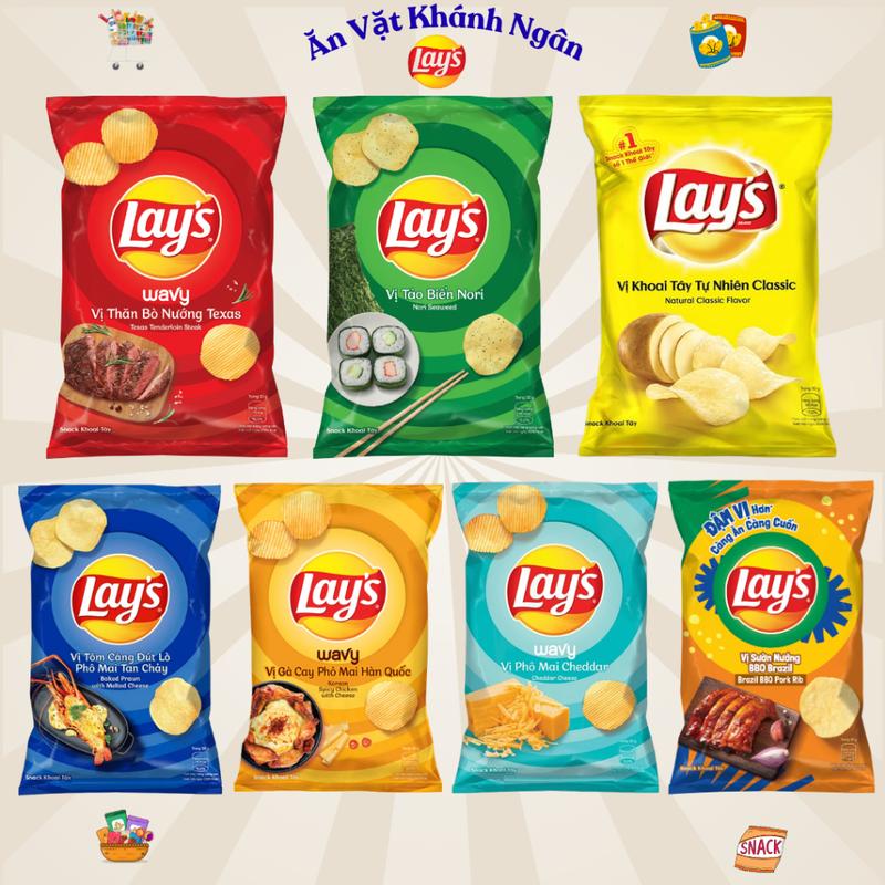 Combo Snack Khoai Tây Lays Đủ Vị Gói Nhỏ Và Gói Lớn - HÀNG CHÍNH HÃNG