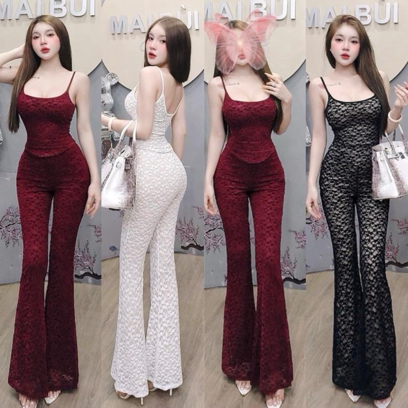  S643 - Set Áo 2S Ren Quần Loe Mai Bùi Store   Dài quần 105cm  