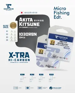 Hook/ Kail Pancing Captain Akita Kitsune 1030RBN, Kail Warna Hitam Microfishing Edition, per bungkus