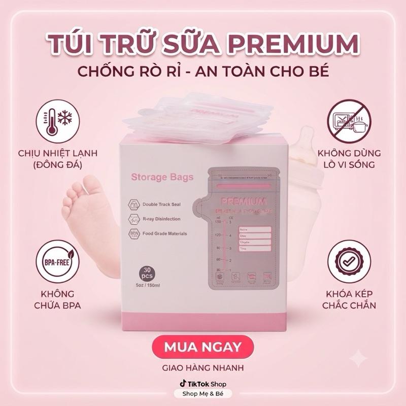 Túi trữ sữa PRIMEUM chất liệu an toàn với 2 kích thước 150ml và 200ml hỗ trợ…
