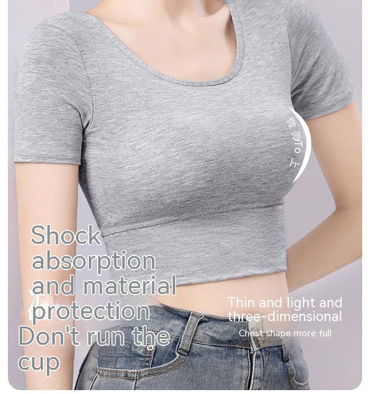Product Introduction of Selene Bra Padded Top Crew Neck T-shirt Top 9