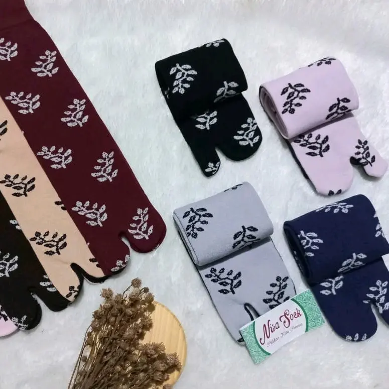 6 pasang kaos kaki jempol motif/kaus kaki muslimah/kaus kaki 0