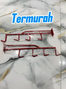 gantungan wajan dan teflon warna merah