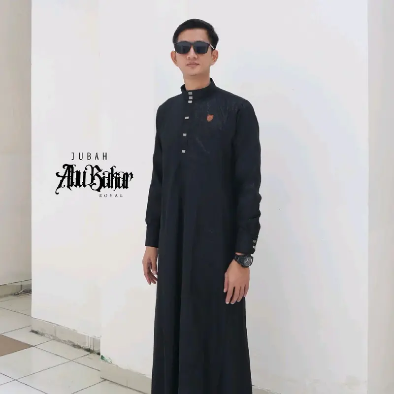 Jubah Slimfit Abu Bakar  Platinum Royal - Gamis Umroh Muslim Pria 3