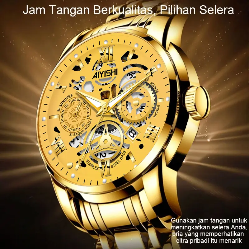 Jam Tangan Pria AIYISHI Tipe Olahraga Multi-Fungsi dengan Mesin Kuarsa Otomatis, Kaca Jam Warna Hitam, Bahan Stainless Steel, Tahan Air 30 Meter, Garansi 2 Tahun-1806 Jam Tangan Pria AIYISHI Tipe Olahraga Multi-Fungsi dengan Mesin Kuarsa Otomatis, Kaca Jam Warna Hitam, Bahan Stainless Steel, Tahan Air 30 Meter, Garansi 2 Tahun-1806
