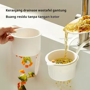 【HOT】Keranjang pembuangan wastafel dapur memisahkan sampah makanan dan dapat digantung untuk membersihkan keranjang filter keranjang penyaring sisa makanan, saringan pembersih buah