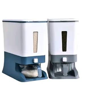 Tempat Penyimpanan Beras Bahan Plastik Dispenser Beras Mudah Digunakan Desain Menarik Kapasitas 8kg