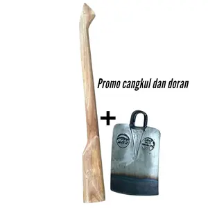 Promo cangkul dan doran,cangkul bahan baja karbon,cangkul tanah keras,anti lengket,cangkul tanah