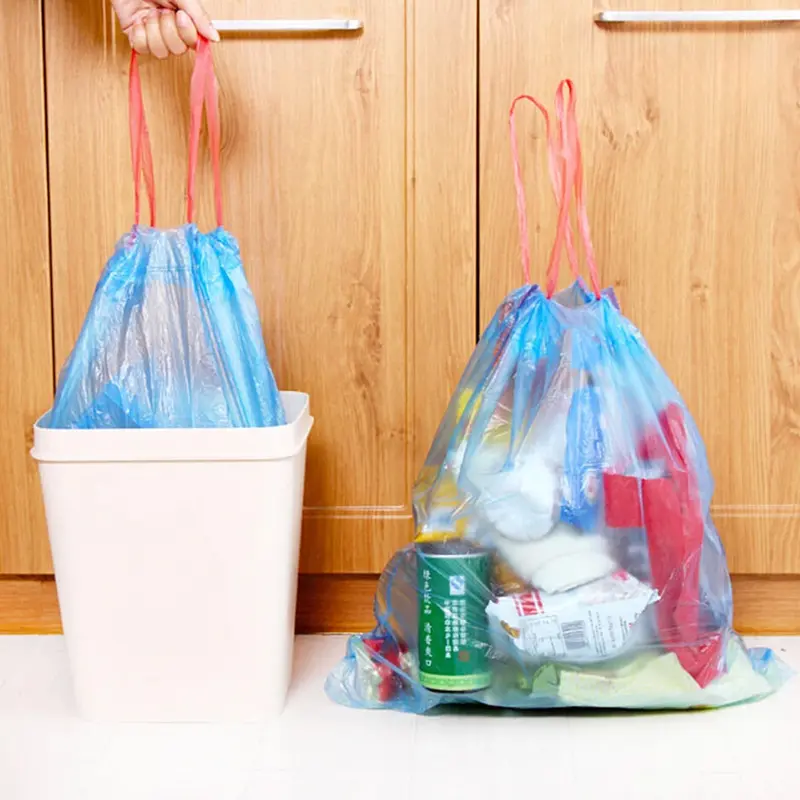 Kantong Plastik Sampah Set 5 Roll Plastik Sampah Kresek Rumah Tangga Dengan Tali Terbaru -LD-1 7