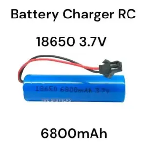 Lithium-ion Battery 18650 3.7v - 4.2v 6800mAh Soket hitam SM 2 Pin Baterai Mobil RC - Bergaransi