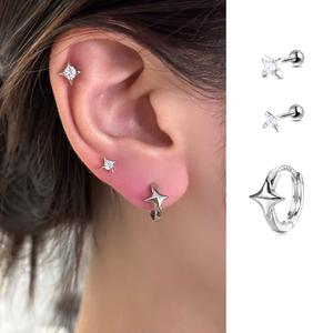 EAR PARTNER-スターピアス レディース用 耳ピアス ニッチデザイン 高級感 フラッシュ 耳骨スタッズピアス（eh-2305）