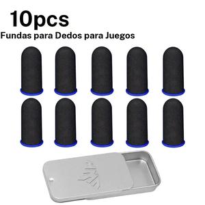 10 Piezas de Mangas para Dedos de Gaming con Rímel Azul, Protectores de Pulgar Transpirables y Resistentes al Sudor, Guantes para Pantalla Táctil a Prueba de Rayones para Jugadores Móviles