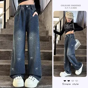 celana kulot jeans pita anak korean style usia 6-13 tahun fashion celana