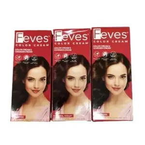 Hair Color Feves 100ml -  Kemasan Hitam 60ml Kemasan Merah 100ml - Semir Cat Rambut