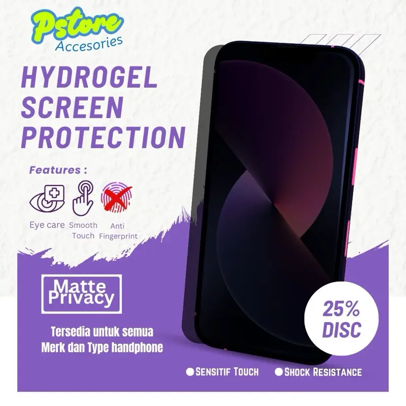 ANTI GORES HYDROGEL SCREEN PROTECTION (MATTE PRIVACY)