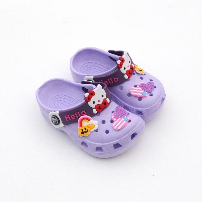 Sandal anak Bae clog Jibbitz HelloKitty Import 0