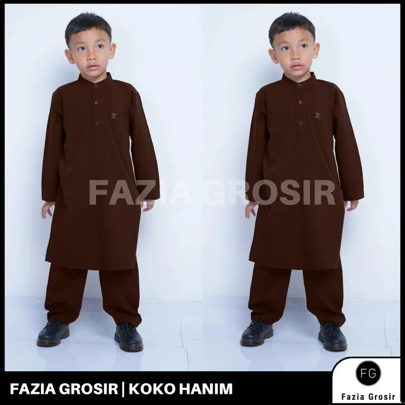 FAZIA GROSIR Baju Koko Anak Laki Laki Hanim by Rainan ORI usia 1 sampai 12 tahun kurta Lengan Panjang 3