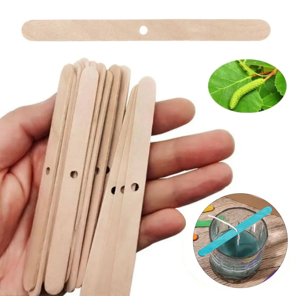 50pcs Crafts Home Handmade Candlewick Candle Making Wooden Wax Core Holder Wick Centering Device