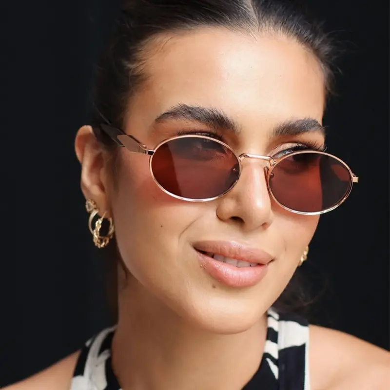 Kacamata Hitam Wanita Fashion Oval ABL9000PR Full Set Box dan lap Sunglasses 2