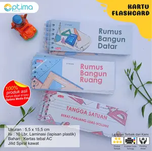 Mini Book Flashcard Matematika Rumus Bangun Datar, Bangun Ruang, Satuan Bahan Kertas tebal, Ukuran 5,5 x 15,5 cm laminasi  Untuk SD, SMP, SMA, Bimbel