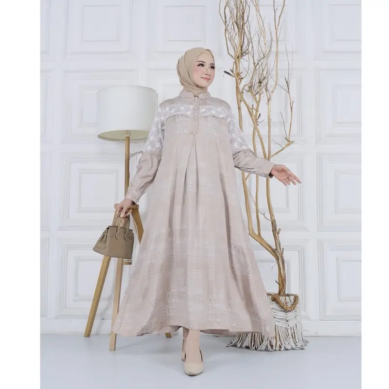 Khemari Midi Dress Viscose Jaguard Cantik Elegant Lembut Mewah - Freya Series 4