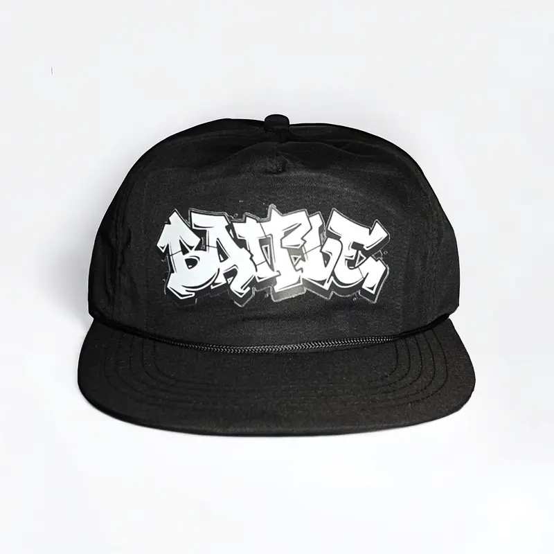 Topi Snapback Rope Hat Classic - Warna HItam Sablon Grafity Outfit Skena topi skena graffiti topi  snapback topi  skena 6