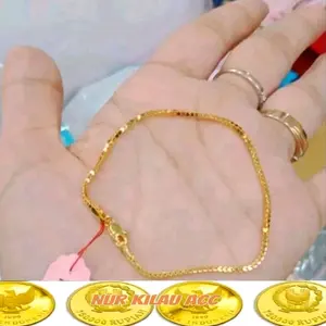 Gelang tangan italy gold lapis bahan koin 91