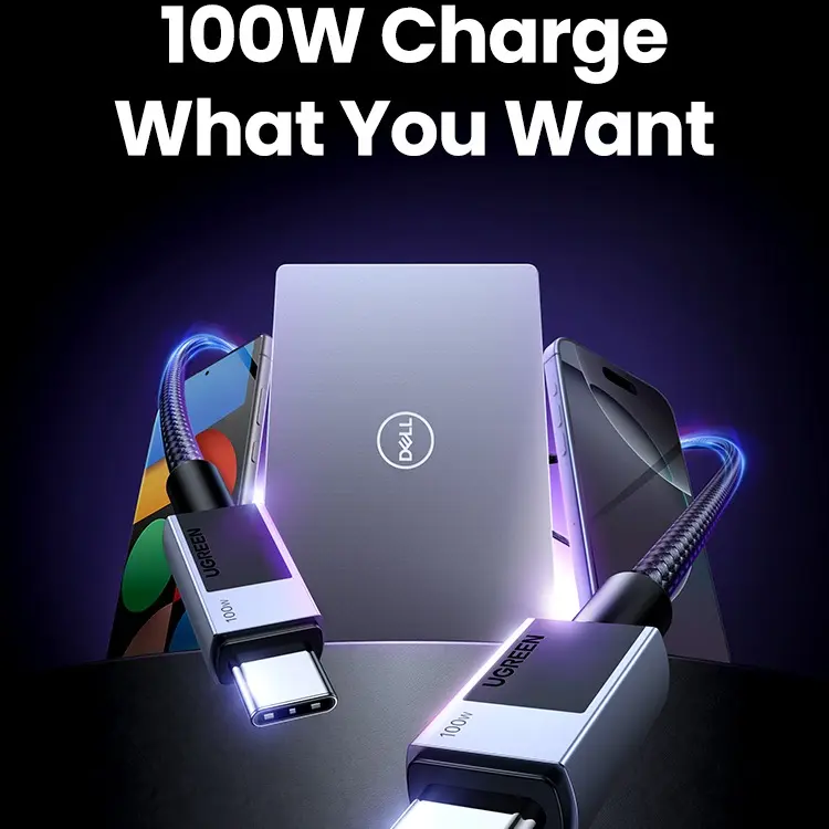 Kabel Data UGREEN USB Type C To Type C PD 5A 100W Fast Charging 4