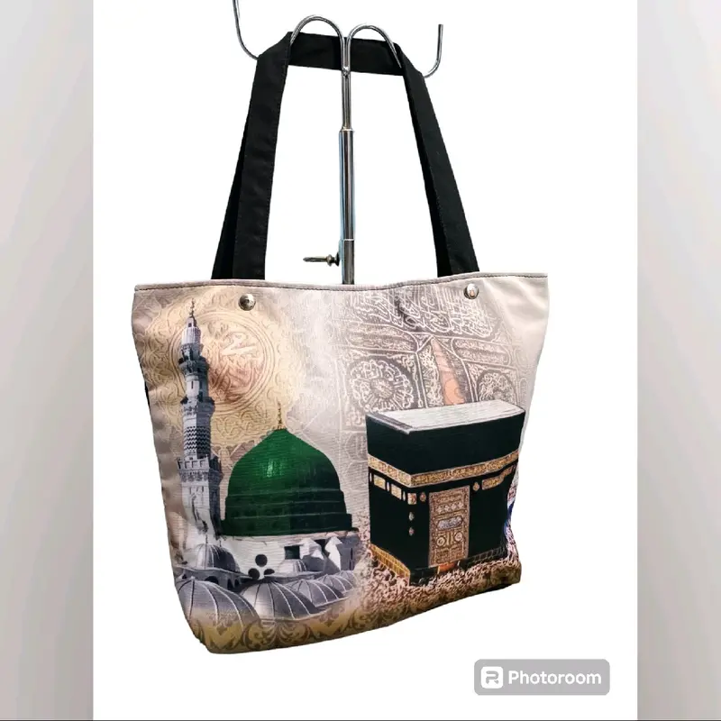 Totebag Kanvas Tas pengajian Tas wanita Tas Printing Makkah Series oleh oleh Haji / umroh 3