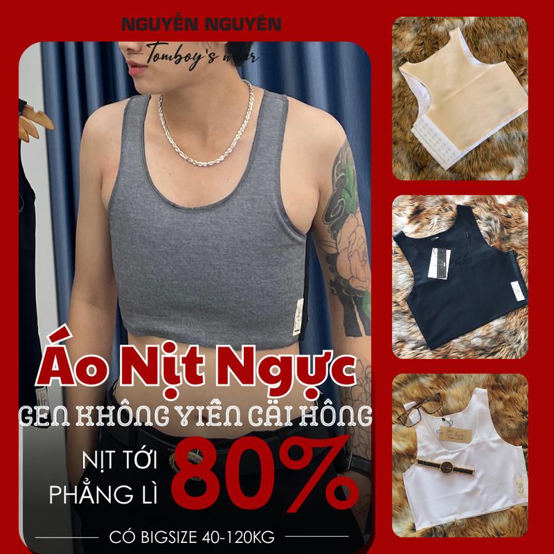  Áo Nịt Không Gen Không Viền Cài Hông - Áo Lót Nịt Bó Ngực Tomboy Định Hình Ngực Thể Thao Gym Thun Trơn Ba Lỗ Nữ Bigsize Nguyễn Nguyên Sport 