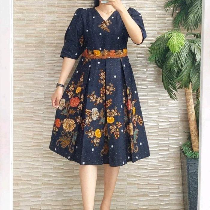 sachin and babi light blue dress Jual Dress batik wanita modern dress batik wanita jumbo dress batik pesta dress  batik premium - nomor 1, L - Kota Pekalongan - Inayah.id