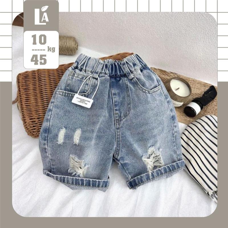 LÁ KIDS 095 - Quần Jean Sooc Lửng Bé Trai Sành Điệu