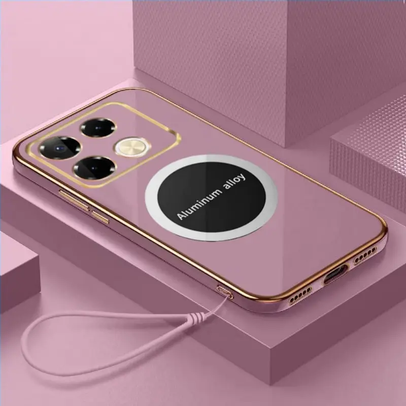 Casing Untuk Infinix Note 40 Pro Plus 5G 4G Soft Casing Plating Magnetic Ring Magsafe Terbaru Premium Silicone Cover 0