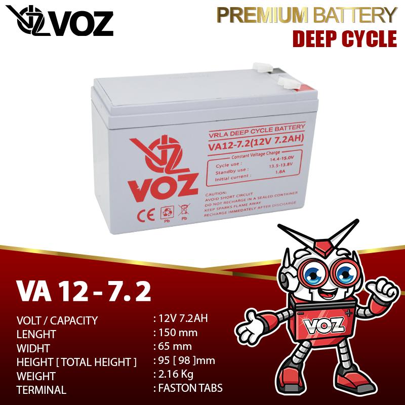 Baterai Solar Panel 12V Voz 12V 7.2 Ah VRLA Deep Cycle - Baterai UPS BTS 4
