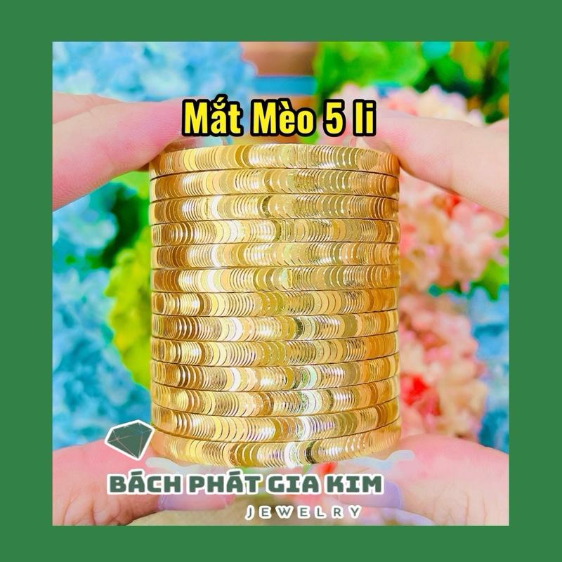 Vòng ximen mắt mèo bản 5 li đồng hội mạ 18k đeo hàng ngày bền màu