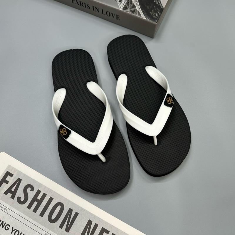  Dép Thái Lan HD Đen quai trắng dép cao su dép xỏ ngón tông lào dép boy phố dép nam đế bằng 