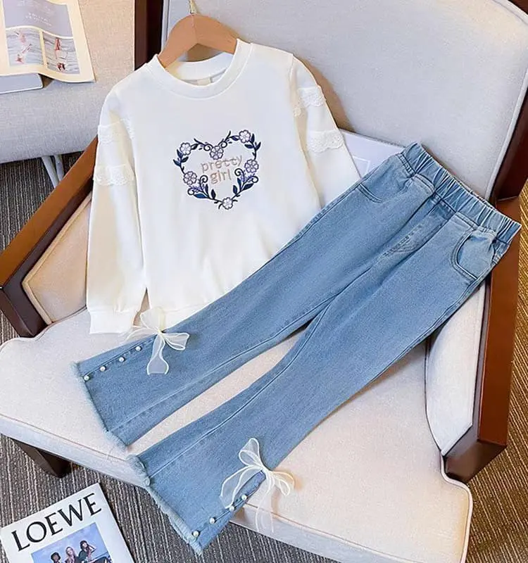 Setelan switer anak perempuan import usia 1 sampai 10 tahun setelan anak perempuan fashion terkini 3