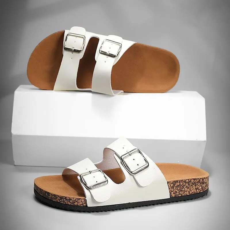 2024 Outdoor Couple Flat out Thick Bottom Men's and Women's Beach Slippers Couple Boken Slippers Men's and Women's Beach New