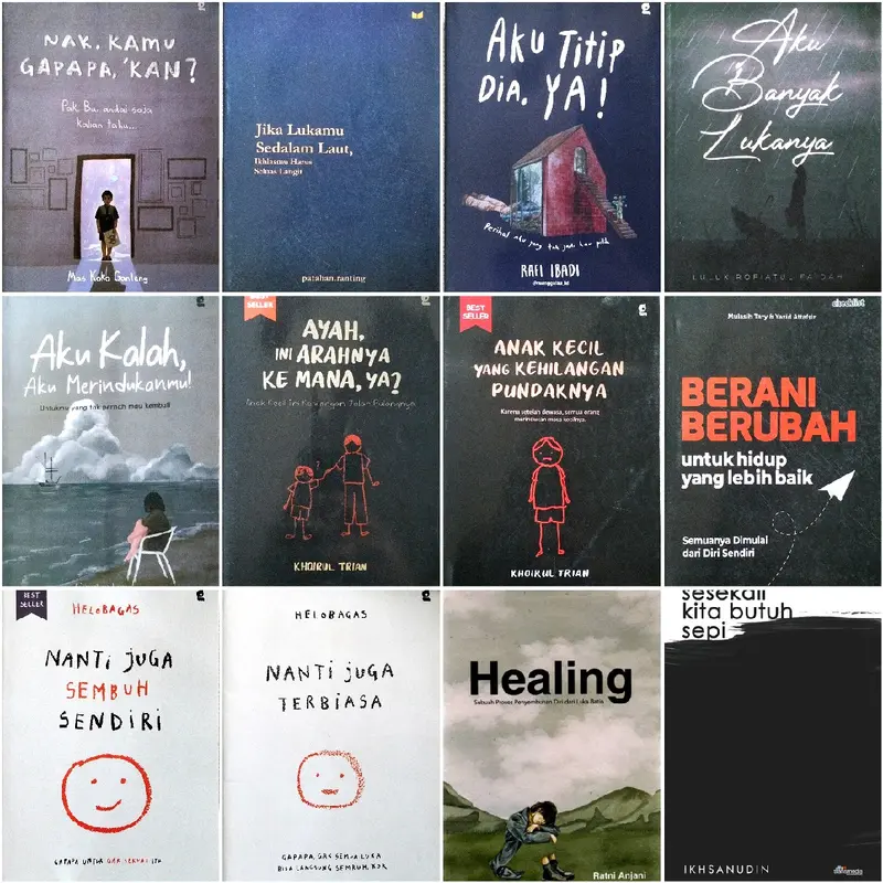 NAK KAMU GAPAPA KAN / JIKA LUKAMU SEDALAM LAUT / AKU TITIP DIA YA / AKU BANYAK LUKANYA / AKU KALAH AKU MERINDUKANMU / AYAH INI ARAHNYA KE MANA YA / ANAK KECIL YANG KEHILANGAN PUNDAKNYA / BERANI BERUBAH / HEALING / TERBIASA / SEMBUH SENDIRI / SURAT YASIN s