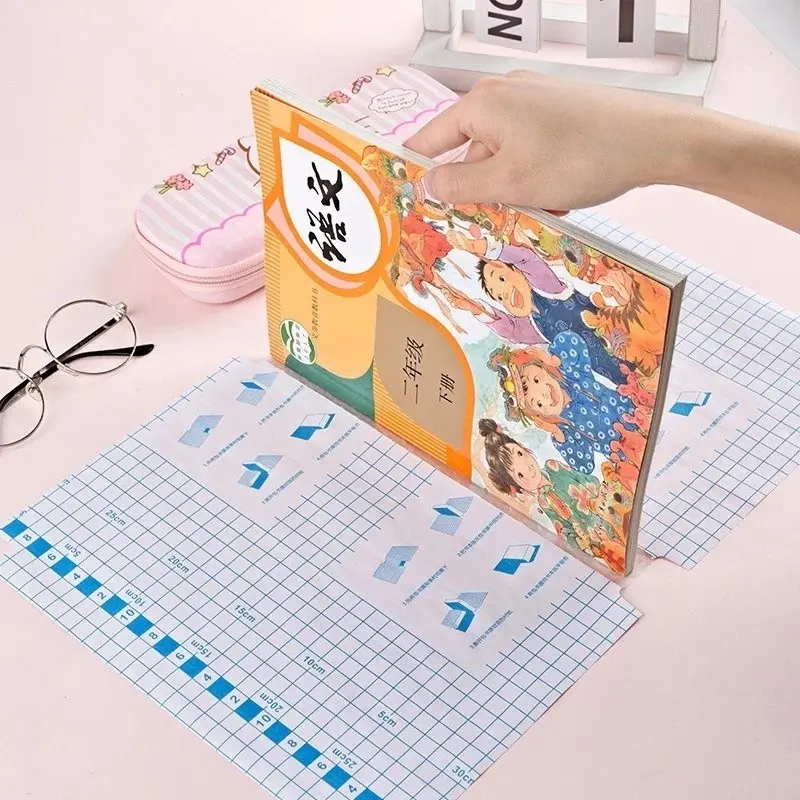 10 Lembar Sampul Buku Plastik PVC Tahan Air Sampul Plastik Lks Film Pelindung Buku Tulis Paper Stationery 5