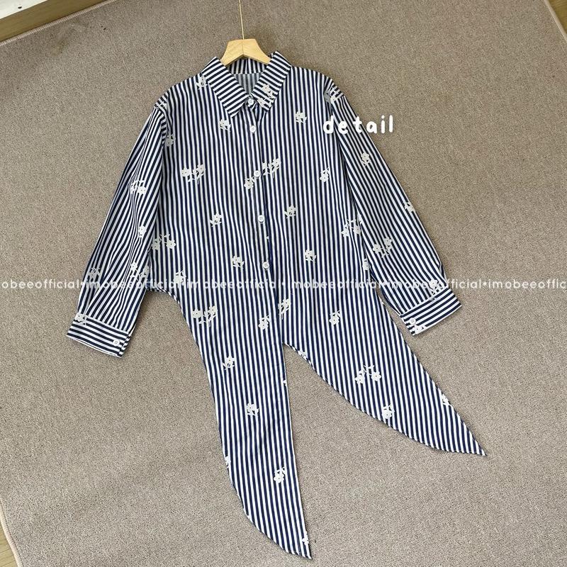 STRIPE ME SHIRT 2in1 // KEMEJA STRIP GARIS BLOUSE TOP IKAT TALI LAYER 2
