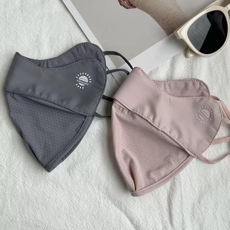 Khẩu trang chống nắng ngăn tia uv chất vải lụa băng mềm mát dày dặn có lỗ thông hơi dành cho nam nữ 2025