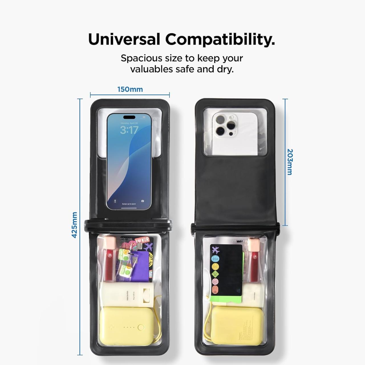 Spigen WaterProof Case Pouch Dual A603 Aqua Shield Waterproof Phone Case - Black ACS09745