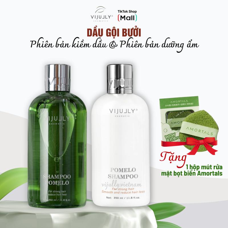 [TẶNG MÚT AMORTALS] Dầu Gội Bưởi Vi Jully Hỗ Trợ Giảm Rụng Tóc Kích Mọc Tóc 350ml Dưỡng Ẩm Kiểm Dầu Chăm Sóc Tóc Suôn Mượt Mềm Mại, Dầu Gội BHA Vijully Kiểm Dầu