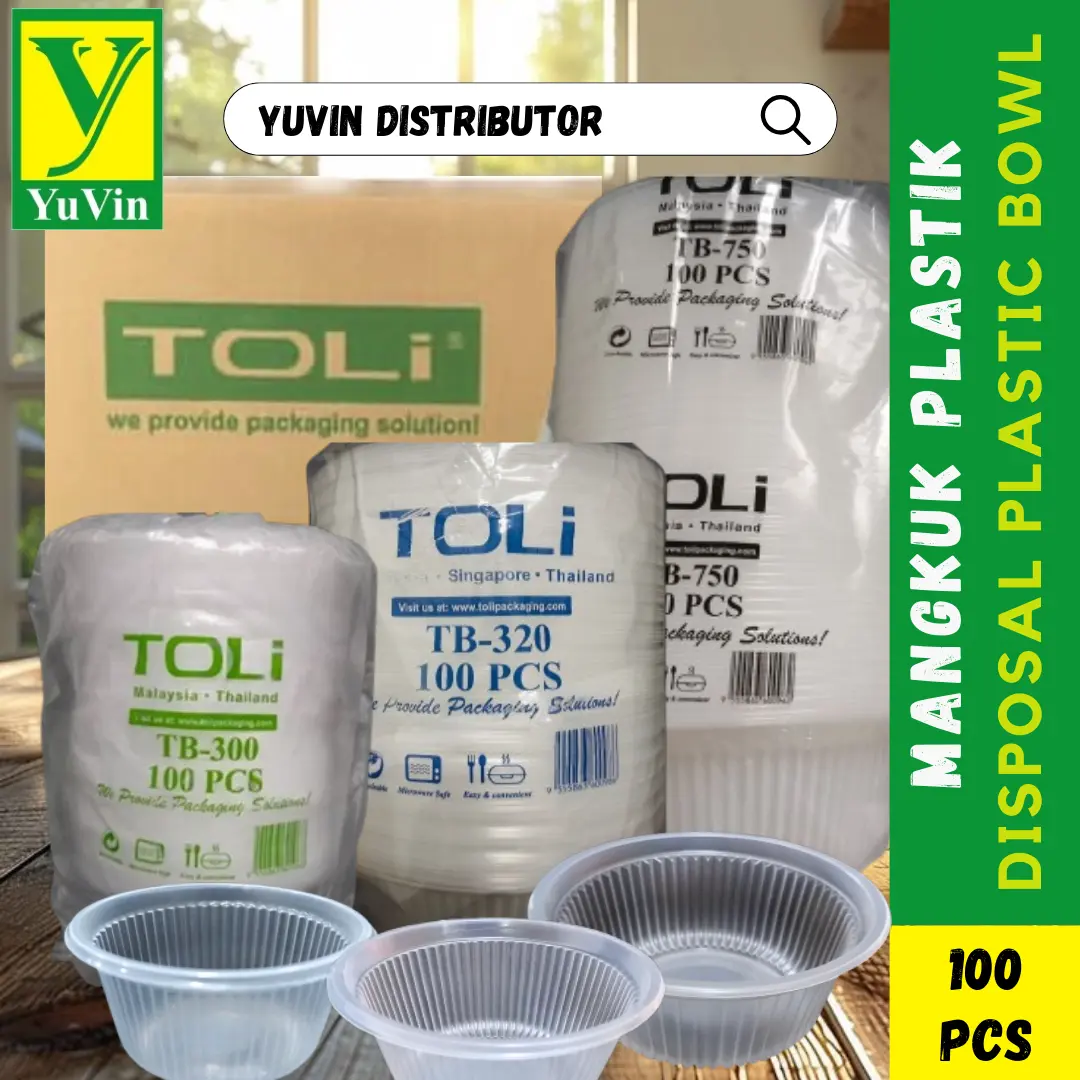 Toli Disposable PP Plastic Bowl / TB-750 / TB-320 / TB-300 / Mangkuk Plastik